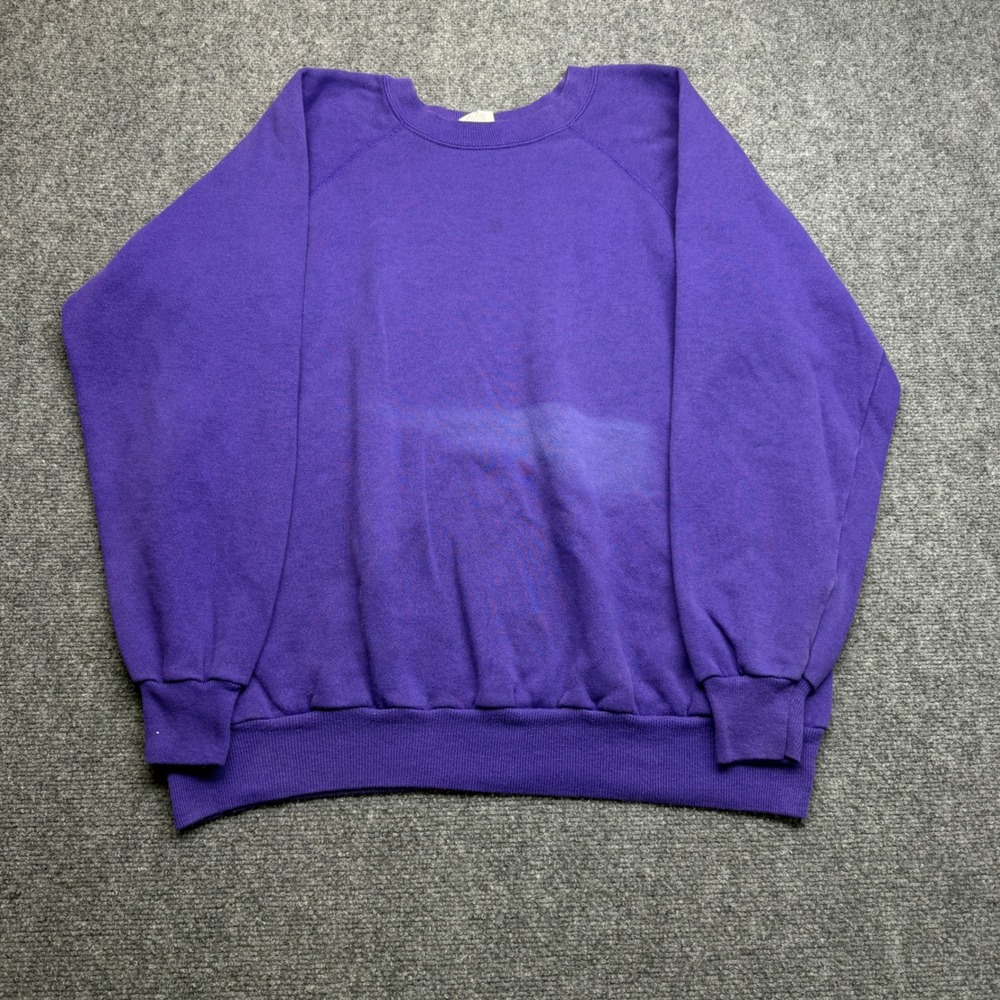 Vintage Pannill Sweatshirt Mens XXLarge Purple Raglan Blank Pullover 90s USA